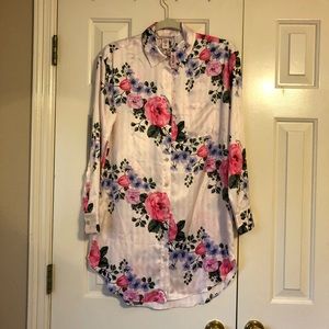 NWT Victoria Secret silk floral button down